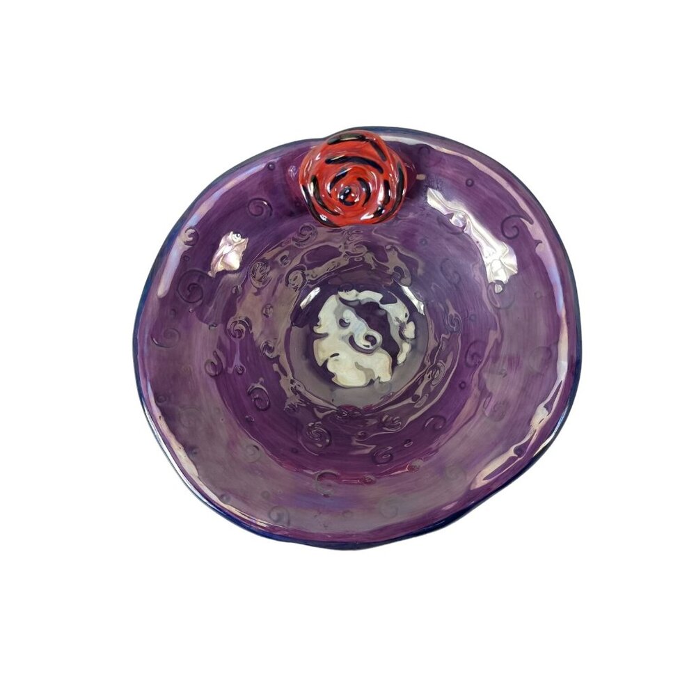 Studio Art Pottery High Heel Base Footed Bowl Vintage - Picture 6 of 7